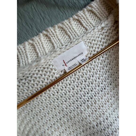 Anthropologie Mixed Knit Fringe Cardigan One Size - Picture 8 of 9